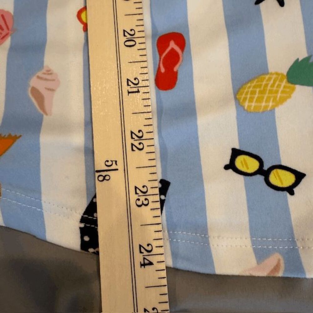 NWT Kate Spade Cabana Print Aqua Stripe Beach Print Pajama Set Size Large - Picture 9 of 13